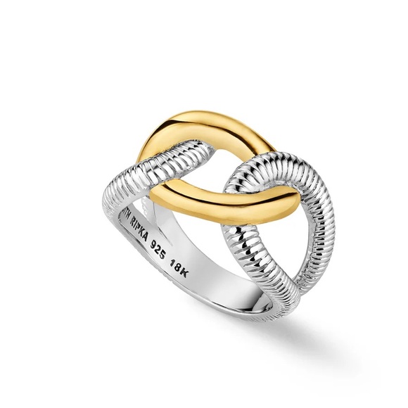 NWT Judith Ripka Fine Jewelry Interlocking Eternity Ring with 18K Gold - 6 - Picture 15 of 15